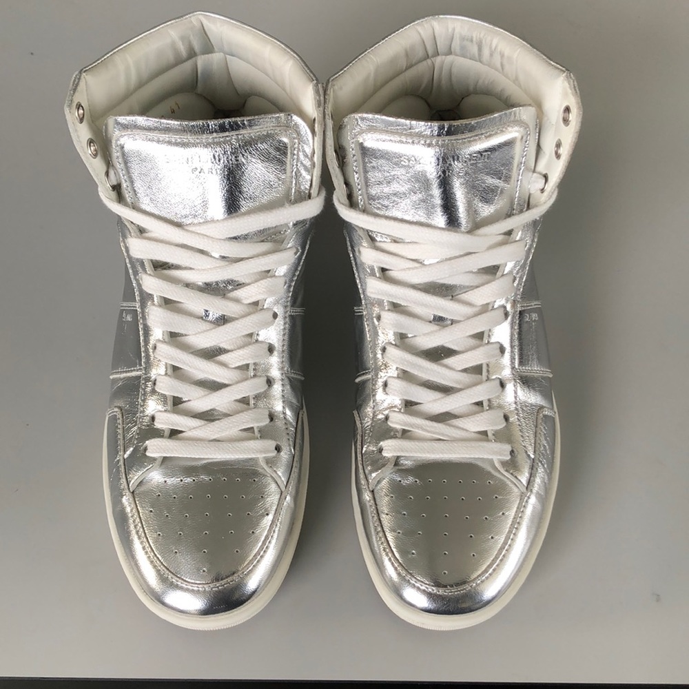 Men’s Chrome Saint Laurent High-Top Shoes
